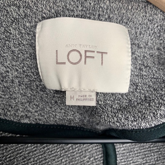 Loft Grey Button Up Cotton Long Sleeve Blazer Sz M - Picture 4 of 8